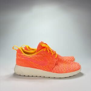 Nike Roshe Run Flyknit Orange Peach Running Shoes 704927-802 Women's Size 7